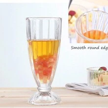 Milkshake Cup, Vintage Soda Cup, Classic Ice Cream Fountain Cup, Transparent, 12 Oz