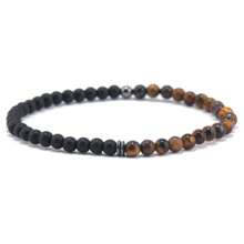 1pc Boho Beaded Bracelet Natural Agates Lava Stone Bracelet Couple Valentine's Bracelet Beach Jewelry - Black - View 12