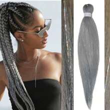 Pre Streched Braiding Hair Within Sparkling Tinsel Hair Extensions Soft Yaki Texture Easily Crochet Twist Braids Hair Synthetic Box Braiding Hair For Music Festival - Multicolor - View 12