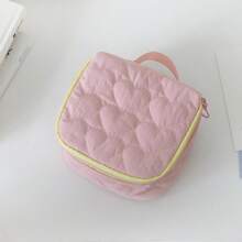 Girly Hearts Bursting! Heart Quilted Diamond-Shaped Cosmetic Bag, Pink, Purple, Green And Yellow Dreamy Four Colors, Small And Portable, Can Hold Your Beauty Tricks! Makeup Bag Travel School Supplies Travel Essentials Make Up Bag Holiday Essentials Makeup Bags Makeup Pouch Makeup Organizer Holiday Winter Leopard Print Sausage Dog Women Gifts For Women