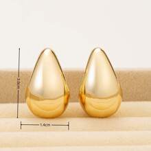 1 Paar neue, europäisch und amerikanisch modische, personalisierte kleine Wassertropfen UV-vergoldete CCB-Ohrringe