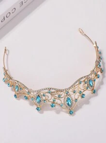 1 szt. Damska modna opaska na głowę z tiarą księżniczki, elegancka ozdoba do włosów z kryształkami, korona na głowę, wianki i korony, korona tiara, ślub, prezenty dla druhen, wygląd imprezy, akcesoria do włosów