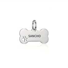 A Personalized Engraved Dog ID Tag, Custom Engraved Dog Bone Shape Name Tag For Puppy Medium Puppy With Phone Number, Custom Engraved Metal Dog Tag - Personalized Bone Shape Pet ID Tag For Home And Outdoors, Classic Style, Wall Mounted, Home Sculpture Wall Decor