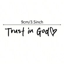 Bible Church Mirror Stickers - Trust In God, Faith Hope For Love, Self-Adhesive Shiny Appearance, Teacher Religious Gifts, "Trust In God" With Heart Graphics - Christian Church Decorations For Churches, Homes, Schools And Offices!