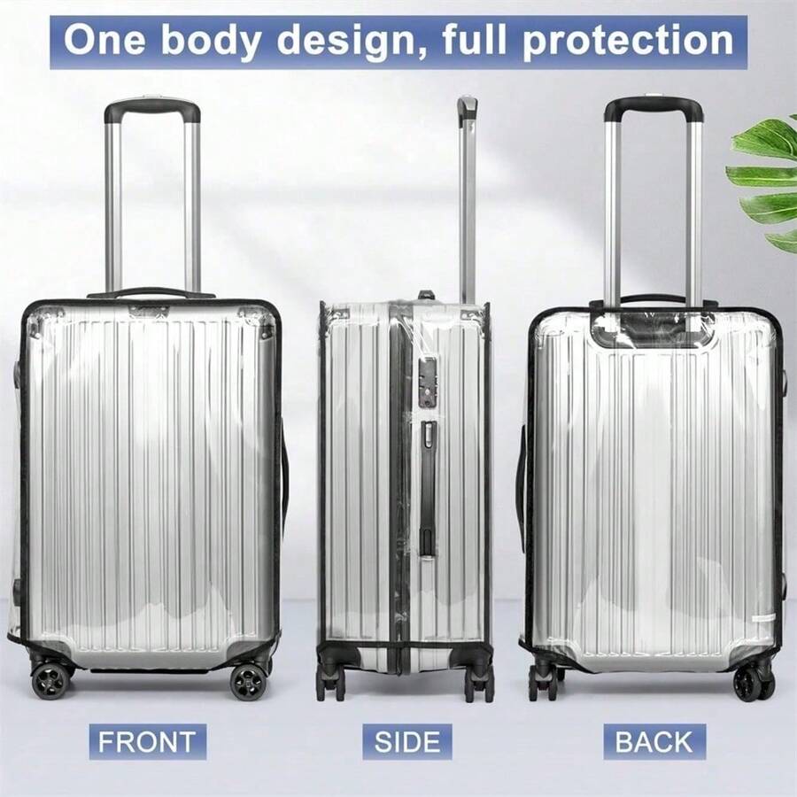 1pc Luggage Cover Luggage Protector Transparent Usable Suitcase Luggage Travel Bag Cover 20/24/26/28