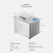 CUCKOO Máquina para hacer pan con 15 opciones de menú + 3 colores de corteza, máquina de pan de 2 libras con dispensador automático de frutas y nueces, incluye 6 accesorios, fabricante de pan ideal - 1 - Ver 7