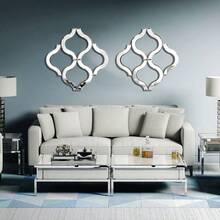 Espejo decorativo de pared con forma de arco, color plateado, 20 x 20 pulgadas, espejo grande y exquisito con bisel, decoración glamorosa y elegante, espejo moderno y único, hecho a mano, decoración de pared con estilo - como foto - Ver 6