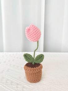 1 件手工编织汽车花盆带人造花装饰，创意礼品饰品，可爱汽车配件 - 彩色 - 查看 15