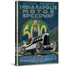 Indianapolis Program 1920 Large Wooden Framed Wall Art Home Decor Canvas Painting- For Bedroom, Bathroom, Living Room, Office, Kitchen, Holiday Gift- 1pc - 彩色 - 查看 1