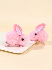 2 Stück braune Haarklammern in Hasenform, süße Plüsch-Hasen-Haarspangen, Geschenk für Mädchen Haarzubehör