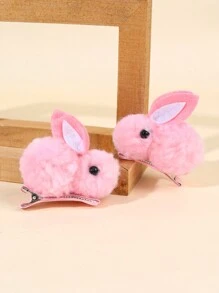 2 Stück braune Haarklammern in Hasenform, süße Plüsch-Hasen-Haarspangen, Geschenk für Mädchen Haarzubehör