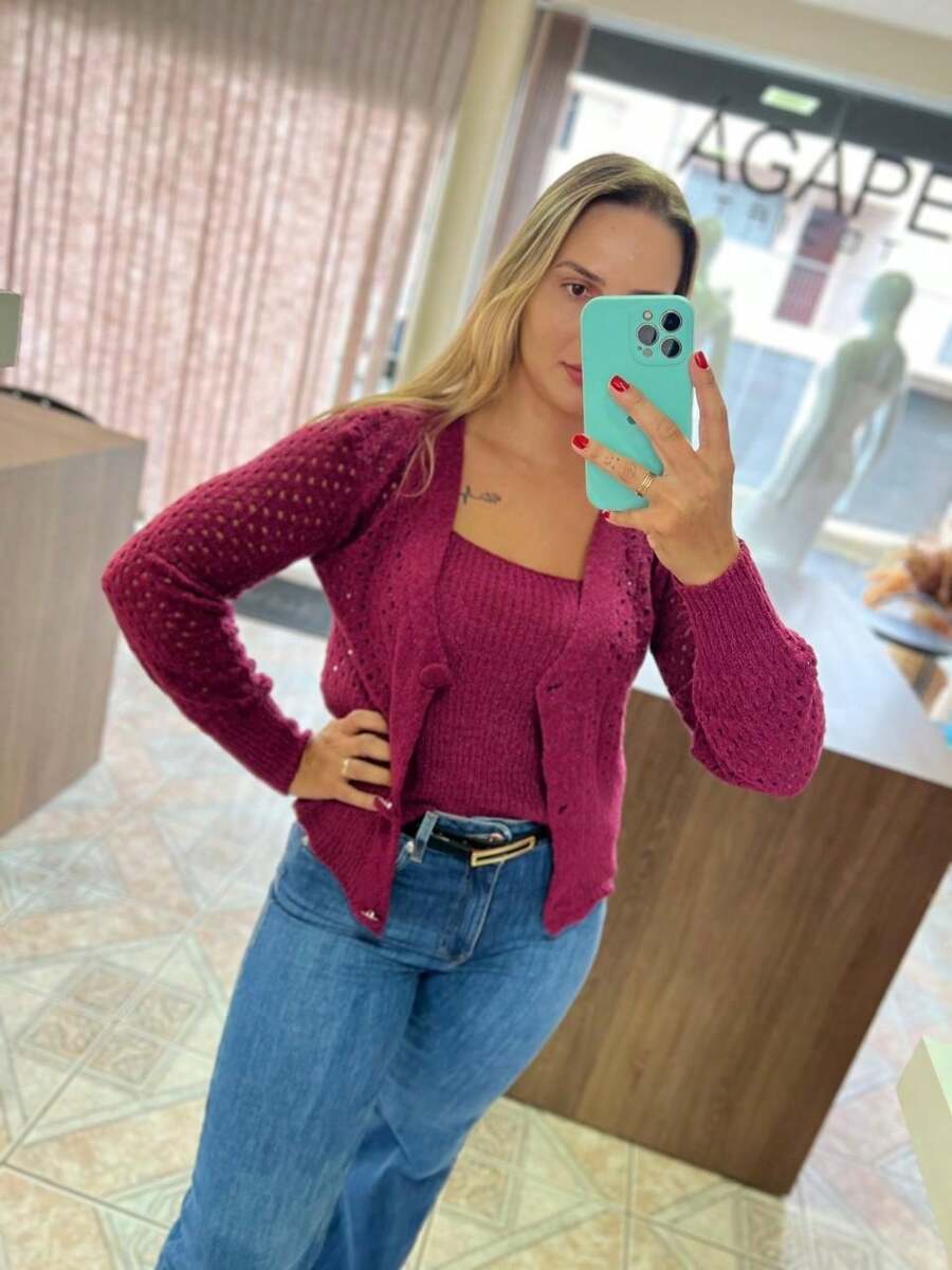 Women Sweater Co-Ords - 玫瑰紅 - 查看 1