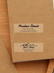 30/60/120/240Pcs Custom Text Rectangle Transparent Address Stickers, Personalized Address Labels, Customized Sticker With Text, Stickers For Envelopes, Customizable Party,School Supplies,Back To School,Multi-Functional,Ornamental,Reusable,Modern,Colorful,Cute,Vintage,Cartoon,Kawaii,Custom,Personalized,Unique,Customized,Workers,Clients,Students,For Business/Work/Office,For School,Season Picks,Office & School Supplies,Customized Stationery Stickers - Style a - View 5