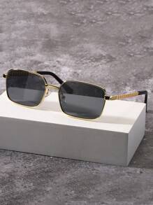 Augonstern 1pc Small Square Frame Decor Eyeglasses, European And American Style - Multicolor - View 5