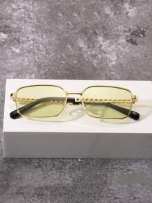 Augonstern 1pc Small Square Frame Decor Eyeglasses, European And American Style - Multicolor - View 10