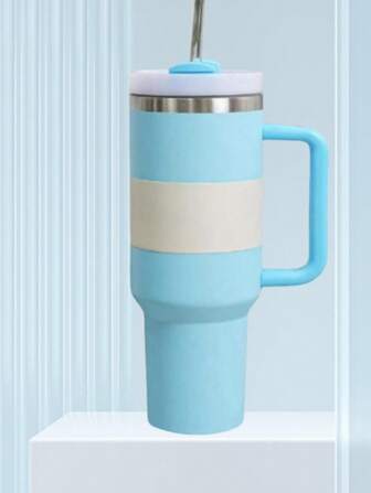 40 Oz H2.0 Tumbler With Handle, Double Walled Vacuum Insulated Stainless Steel Water Bottle Premium Summer Drinkware Portable Handy Flask Travel Mug Iced Coffee Cup For Outdoor Camping, Hiking, Driving, Travel, New Year Gift Idea
