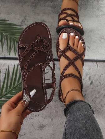 Sandalias y pantuflas planas en colores negro, marrón, beige y café para mujeres, con dedos al descubierto, antideslizantes, para uso interior y exterior