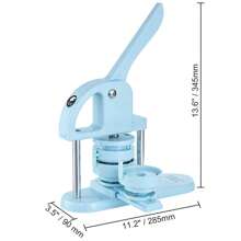 3-IN-1 Button Maker, 1/1.25/2.28 Inch(25/32/58mm) Pin Maker, Badge Punch Press Kit, Button Making Supplies, 300/500pcs Button Parts & Circle Cutter, Button Maker Machine With Panda Magic Book, Ergonomic Arc Handle Punch Press Kit, For Children DIY Gifts, Pink, Blue - 3-IN-1, 300pcs, Blue - 查看 8