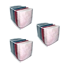 CM Costura Magica 3 XG 衣服收纳盒 40x30x30 - 适用于浴巾、床单、夹克 - 厚塑料 - 魔术缝纫 - 收纳蜂巢房间装饰家居装饰秋季装饰卧室装饰 - 無色 - 查看 1