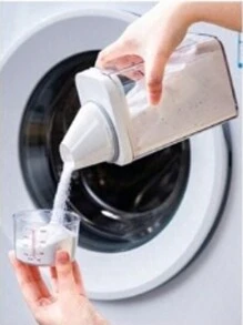 1 件装洗衣粉储存容器，带量杯，透明洗衣用品分配器