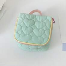 Girly Hearts Bursting! Heart Quilted Diamond-Shaped Cosmetic Bag, Pink, Purple, Green And Yellow Dreamy Four Colors, Small And Portable, Can Hold Your Beauty Tricks! Makeup Bag Travel School Supplies Travel Essentials Make Up Bag Holiday Essentials Makeup Bags Makeup Pouch Makeup Organizer Holiday Winter Leopard Print Sausage Dog Women Gifts For Women