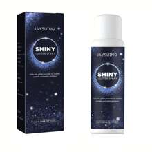 JAYSUING 1 件闪光喷雾 - 闪亮银色闪光头发和身体闪光喷雾，全息荧光粉喷雾，适合派对妆容