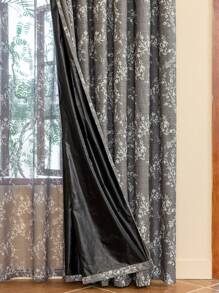 1pc New Multicolor 100% Blackout Double Layer Pole Pocket Window Curtain, Thermal Insulated For Home, Living Room, Bedroom, Office, Party & Daily Decor