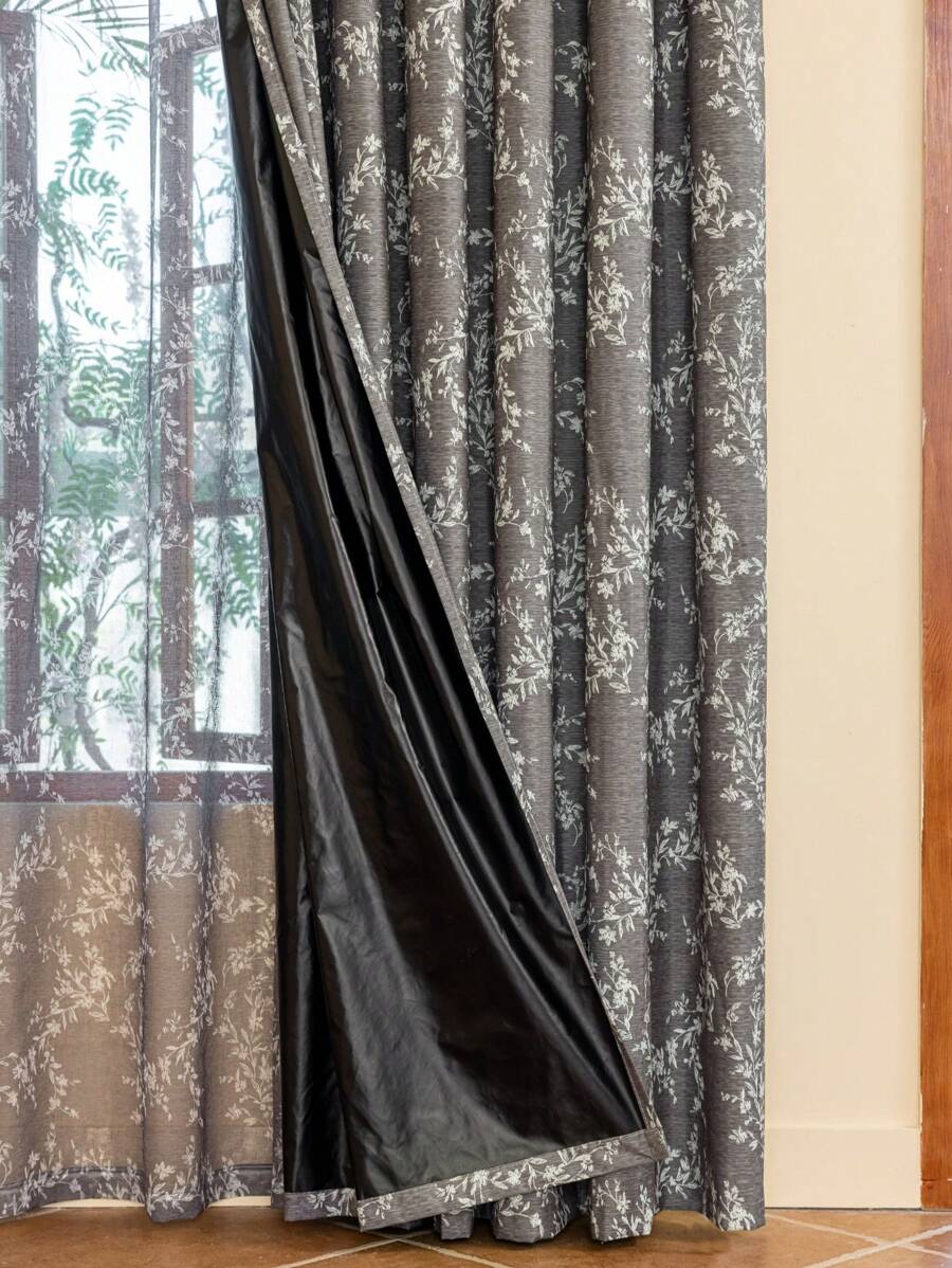 1pc New Multicolor 100% Blackout Double Layer Pole Pocket Window Curtain, Thermal Insulated For Home, Living Room, Bedroom, Office, Party & Daily Decor