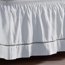 Bed Skirt With Stick Stitch And Elastic, Standard Double Or Queen Sizes - trắng - Xem 2