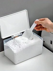 1 件多功能防潮、防尘、防水牙膏收纳盒、学生宿舍收纳盒、洗衣粉、香味收纳盒、塑料篮、玩具篮、家居装饰、桌面装饰、家居装饰品、房间装饰、卧室装饰、礼品 - 白色 - 查看 3