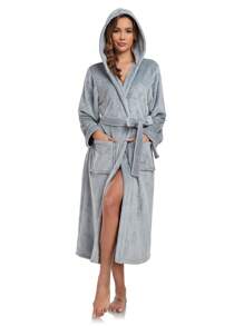 1pc Personalized Embroidery Personalized Birthday Gift For Her, Custom Robe, Gift For Girlfriend, Wife, Monogrammed Robe For Her, Hooded Robe Gift Fall Decor, Holiday Home Bathroom Decor Beach Essentials Back To School Shower Towels For Beauty Salon, Hotel Sports,Home Essentials, Towel, Skin Care - Multicolor - View 10