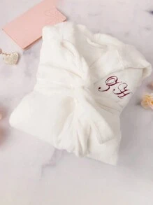 1pc Personalized Embroidery Personalized Birthday Gift For Her, Custom Robe, Gift For Girlfriend, Wife, Monogrammed Robe For Her, Hooded Robe Gift Fall Decor, Holiday Home Bathroom Decor Beach Essentials Back To School Shower Towels For Beauty Salon, Hotel Sports,Home Essentials, Towel, Skin Care - Multicolor - View 6