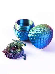 带惊喜蛋的铰链水晶龙雕像 - 灵活的 3D 打印龙雕像家居装饰，适用于各种房间类型，可收藏的塑料玩具，可在室内和室外使用，非常适合圣诞节、万圣节、复活节、感恩节、圣帕特里克节等节日 - 无需电力