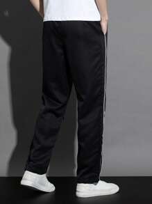 Men's Casual Letter Printed Flowing Sports Pants, Outdoor Wear