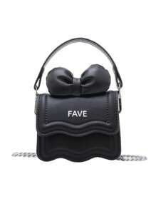 1pc Mini Girl Messenger Bag, Bow Bag, Bag Net Celebrity New Messenger Bag Cute Bow Shoulder Bag Versatile Princess Coin Purse, Childlike Cute, Daily Matching, Suitable For Shopping, Travel Daily Use.