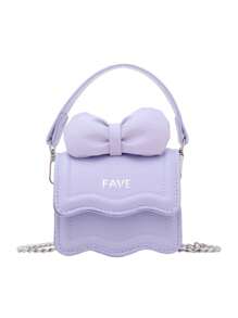 1pc Mini Girl Messenger Bag, Bow Bag, Bag Net Celebrity New Messenger Bag Cute Bow Shoulder Bag Versatile Princess Coin Purse, Childlike Cute, Daily Matching, Suitable For Shopping, Travel Daily Use.