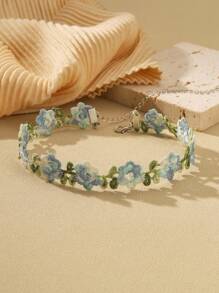 5 pièces Ensemble de colliers ras-du-cou à fleurs romantiques - Colliers ras-du-cou à fleurs crochetées et en dentelle - Cadeau de bijoux élégants pour femmes pour l'anniversaire, l'anniversaire de mariage