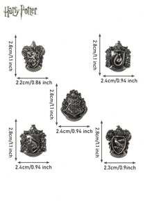 WB 1PC Harry Potter Pewter Pins Accessories Gryffindor Ravenclaw Slytherin Decorative Badges Clothes Bag Backpack Hats Band Men Women Brooches Collectible Display Birthday Anime Peripheral Gifts