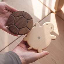 1 Turtle Coaster With Cute Design, Solid Wood Turtle Insulation Pad, Water Kettle Tea Cup Pad, Tableware Anti Scalding Table Decoration