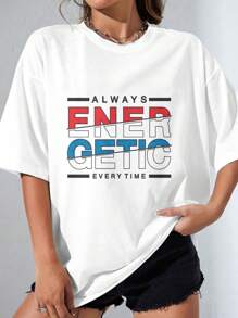 EWH Original Men's T-Shirt Short Sleeve Letter Printed Street Men's Round Neck Summer Casual Top - White - View 7