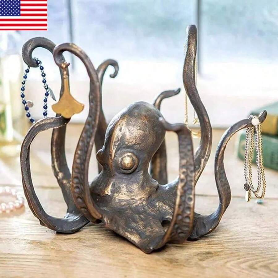 Vintage Nautical Octopus Coffee Mug And Tea Cup Holder - Perfect For Beach House Kitchen And Bar Decor - Default - View 1