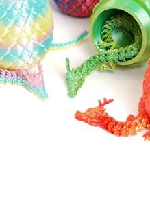 带惊喜蛋的铰链水晶龙雕像 - 灵活的 3D 打印龙雕像家居装饰，适用于各种房间类型，可收藏的塑料玩具，可在室内和室外使用，非常适合圣诞节、万圣节、复活节、感恩节、圣帕特里克节等节日 - 无需电力