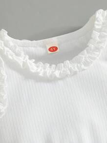 Bộ 2 chiếc áo không tay thời trang cho bé gái + váy denim đính đá trang trí - trắng - Xem 3