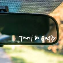Bible Church Mirror Stickers - Trust In God, Faith Hope For Love, Self-Adhesive Shiny Appearance, Teacher Religious Gifts, "Trust In God" With Heart Graphics - Christian Church Decorations For Churches, Homes, Schools And Offices!