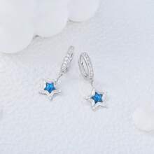 BRLINEY Sterling Zilveren Hypoallergene Dames Oorbellen Cubic Zirconia Creolen Ster Oorbellen Mode Dainty Oorbellen Cadeaus Voor Verjaardagen