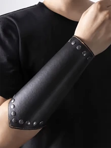 1 Stück Punk Hip Hop Cosplay Leder Rüstung Arm Viking Armreif Pirat Ritter Handschuh Armband Bracer Accessoires Neues Herren Armband Halloween