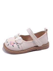 1 para dziewczęcych, prostych, eleganckich, płaskich butów ze skóry w stylu chińskim, odpowiednich na wiosnę/lato