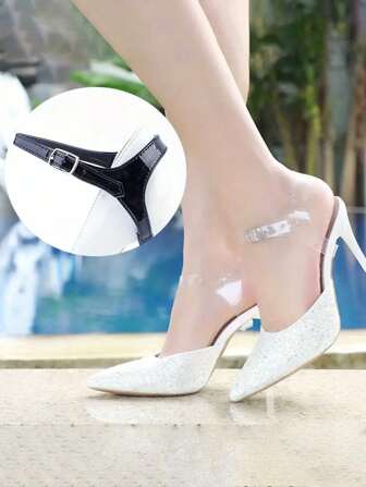 Silicone Shoelace Strap For High Heels, Adjustable Ankle Tie, Secure Fit, Prevents Tripping, With Easy Installation For Women'S Fashion Shoes