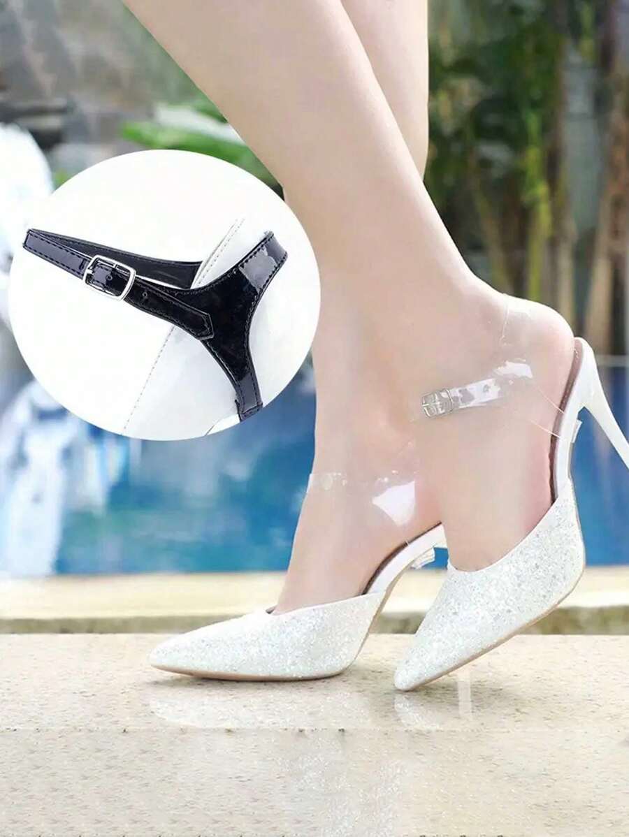 Dây giày silicon, phù hợp với giày cao gót, quai đeo mắt cá chân có thể điều chỉnh, vừa vặn chắc chắn, chống vấp ngã, dễ dàng lắp đặt, phù hợp với giày dép thời trang nữ.