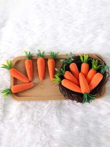 1pc/6pcs/12pcs Easter Colorful Foam Bead Rabbit & Carrot Shaped Realistic Ornament, Easter Holiday Decorations